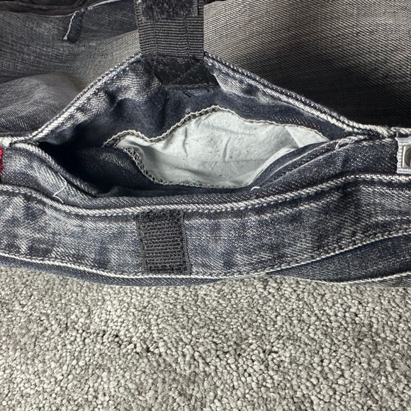 Y2K Pepe Jeans Jeans Mens 34 (fit 38x33) Faded Black Embroidery Baggy Wide Leg - Picture 12 of 16